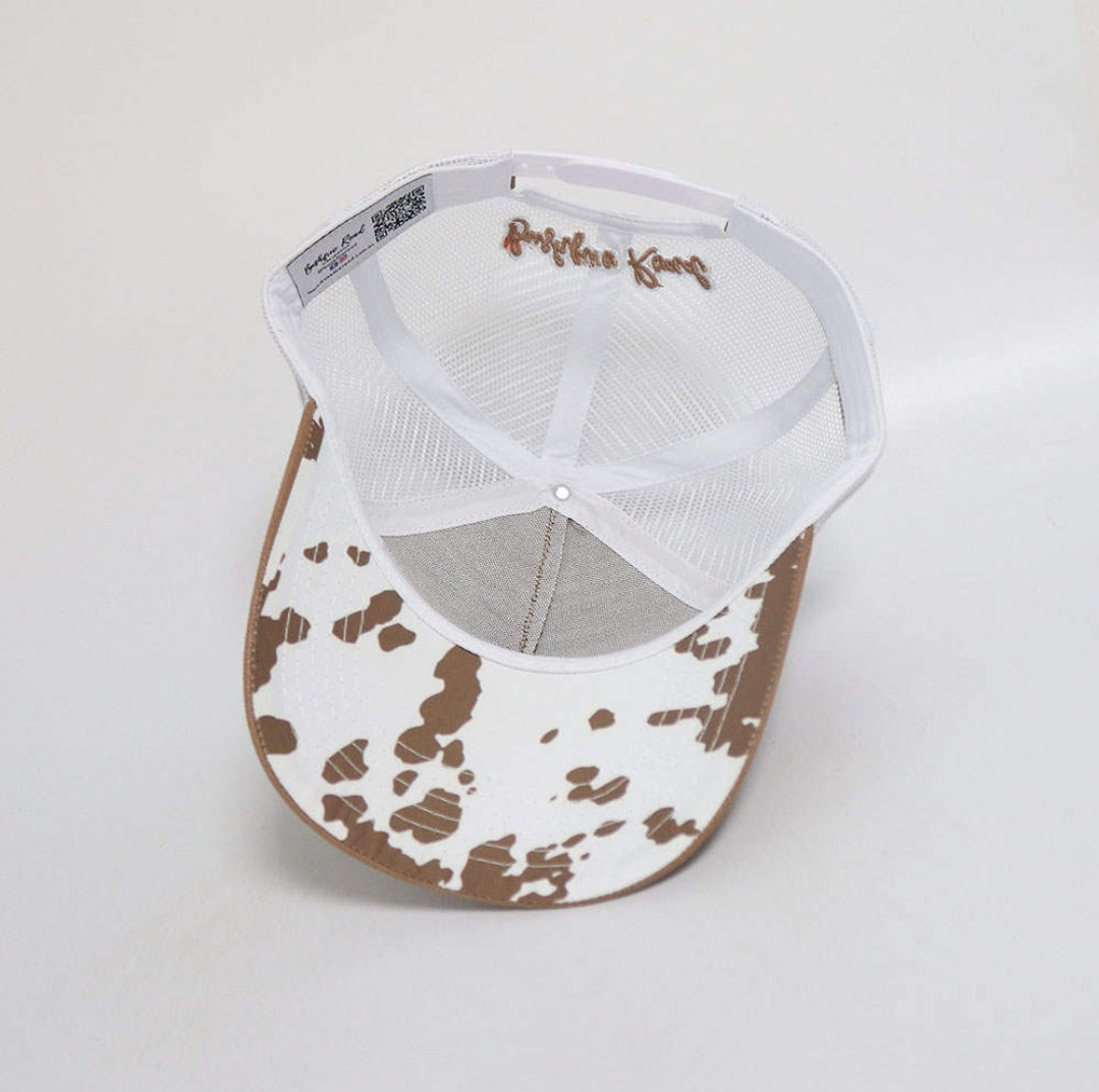 Beige Cow Print Trucker