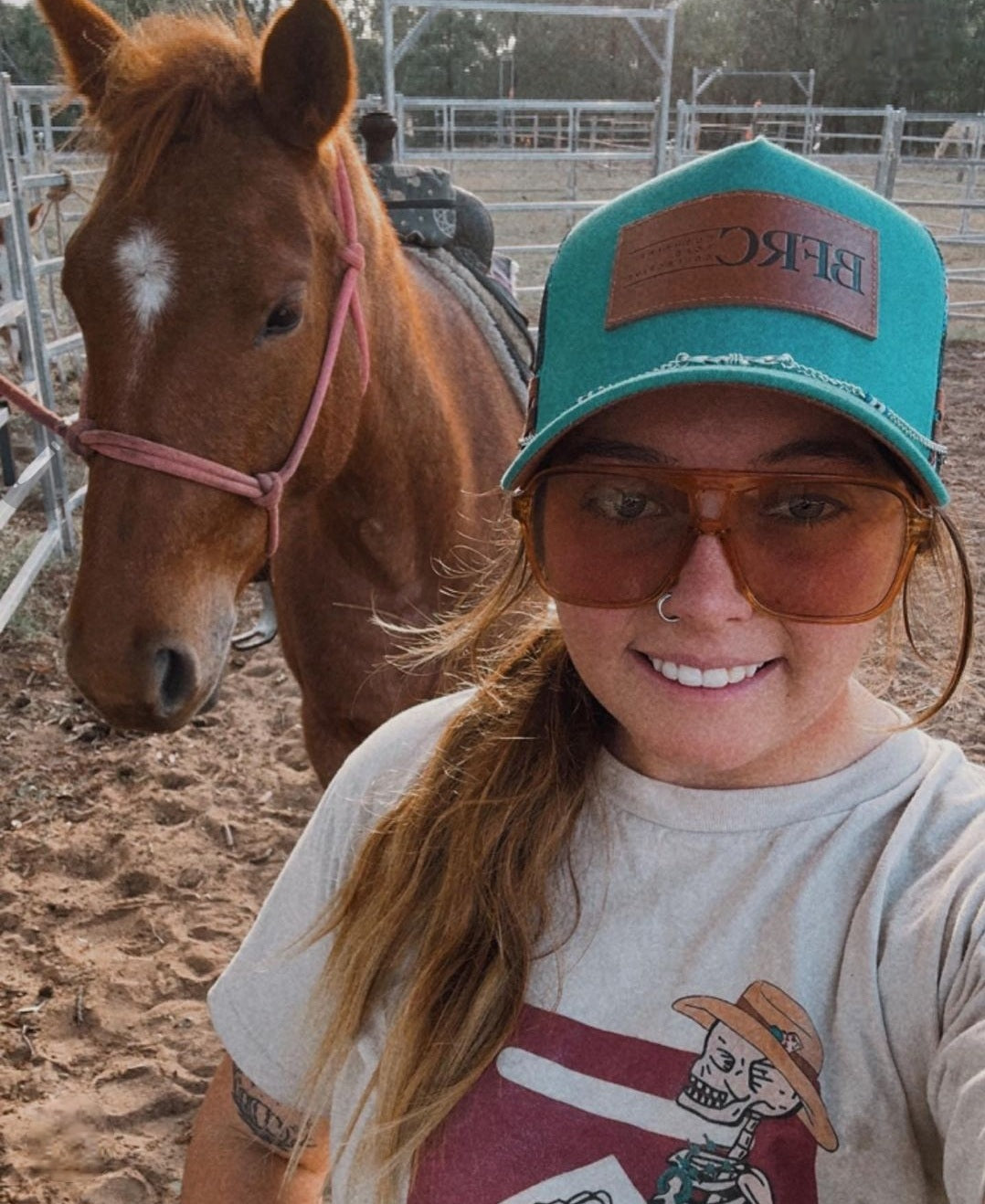Turquoise Geo Trucker