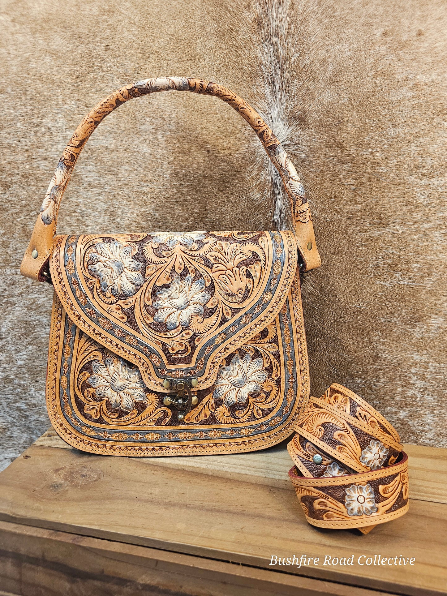 The Dakota Bloom Tooled Leather Shoulder Bag
