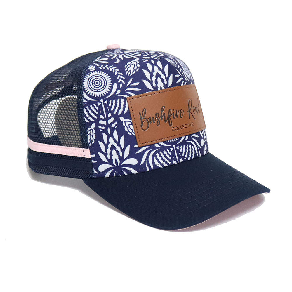 Navy Floral Trucker