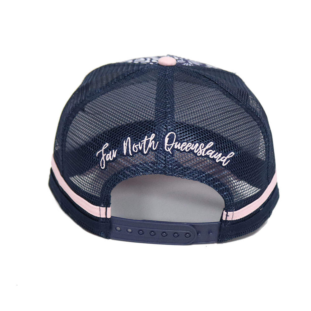 Navy Floral Trucker