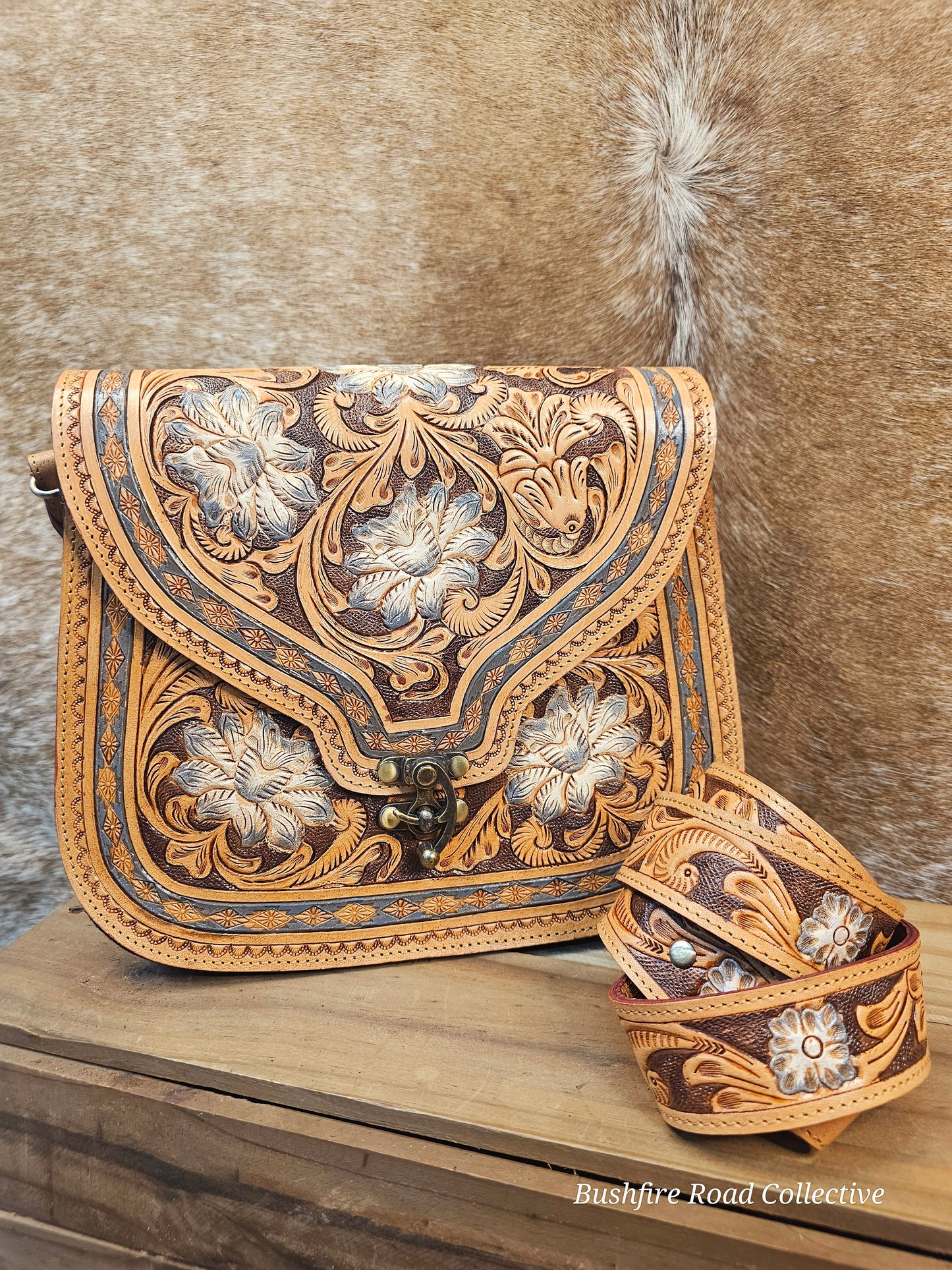 The Dakota Bloom Tooled Leather Shoulder Bag