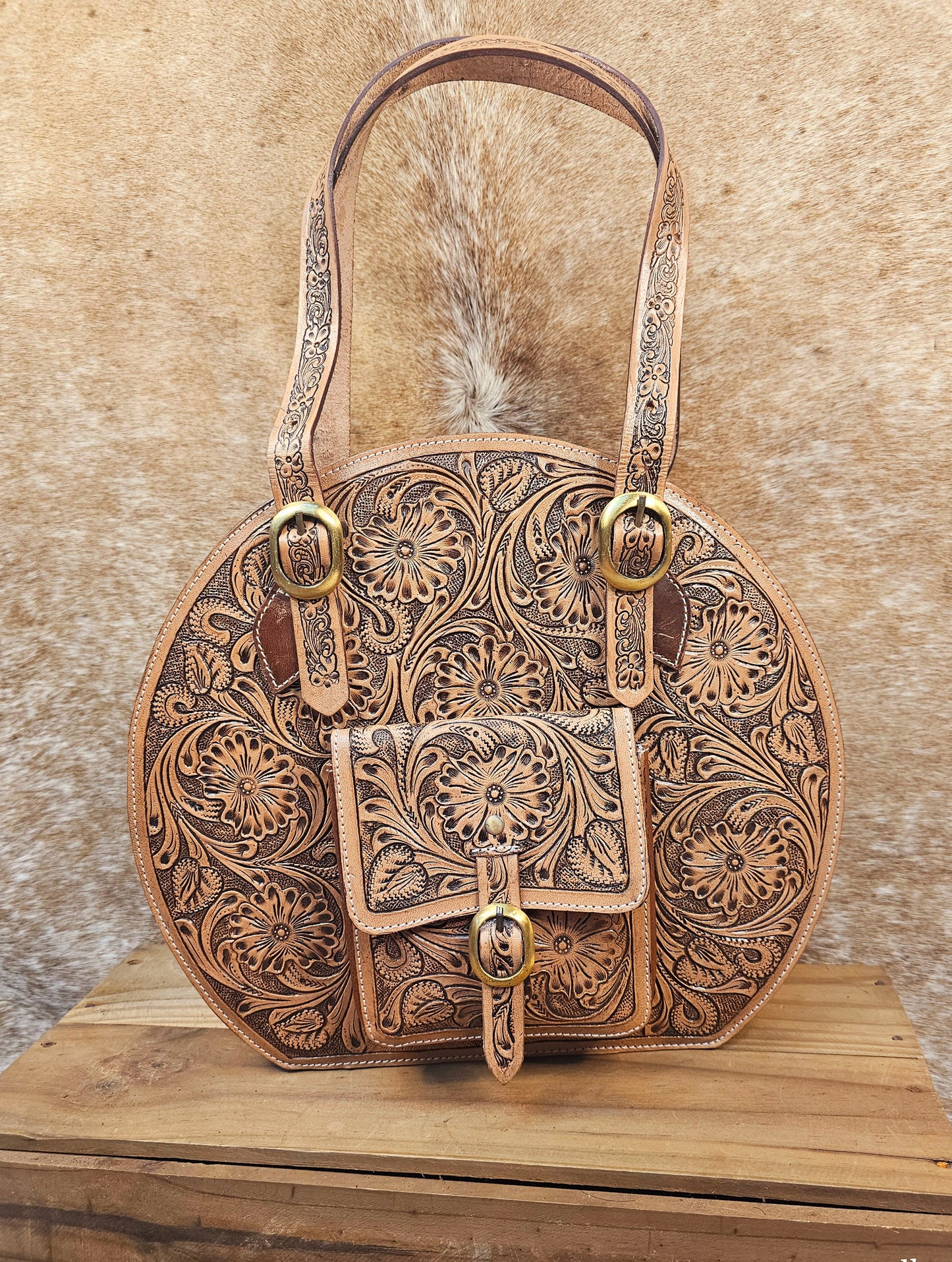 The Rancher's Wife Tooled Round Tote