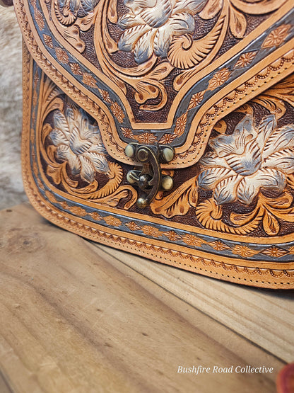 The Dakota Bloom Tooled Leather Shoulder Bag