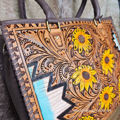 Southwest Sunflower            Large Tote/ Lap Top Bag.