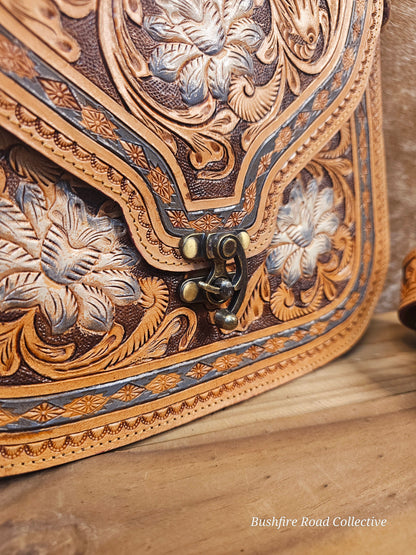 The Dakota Bloom Tooled Leather Shoulder Bag