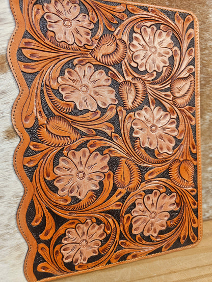 Flora Cowhide & Tooled Leather Folio