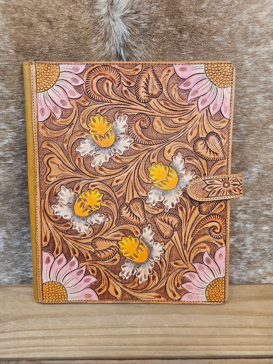 Daffodil Tooled Leather Folder