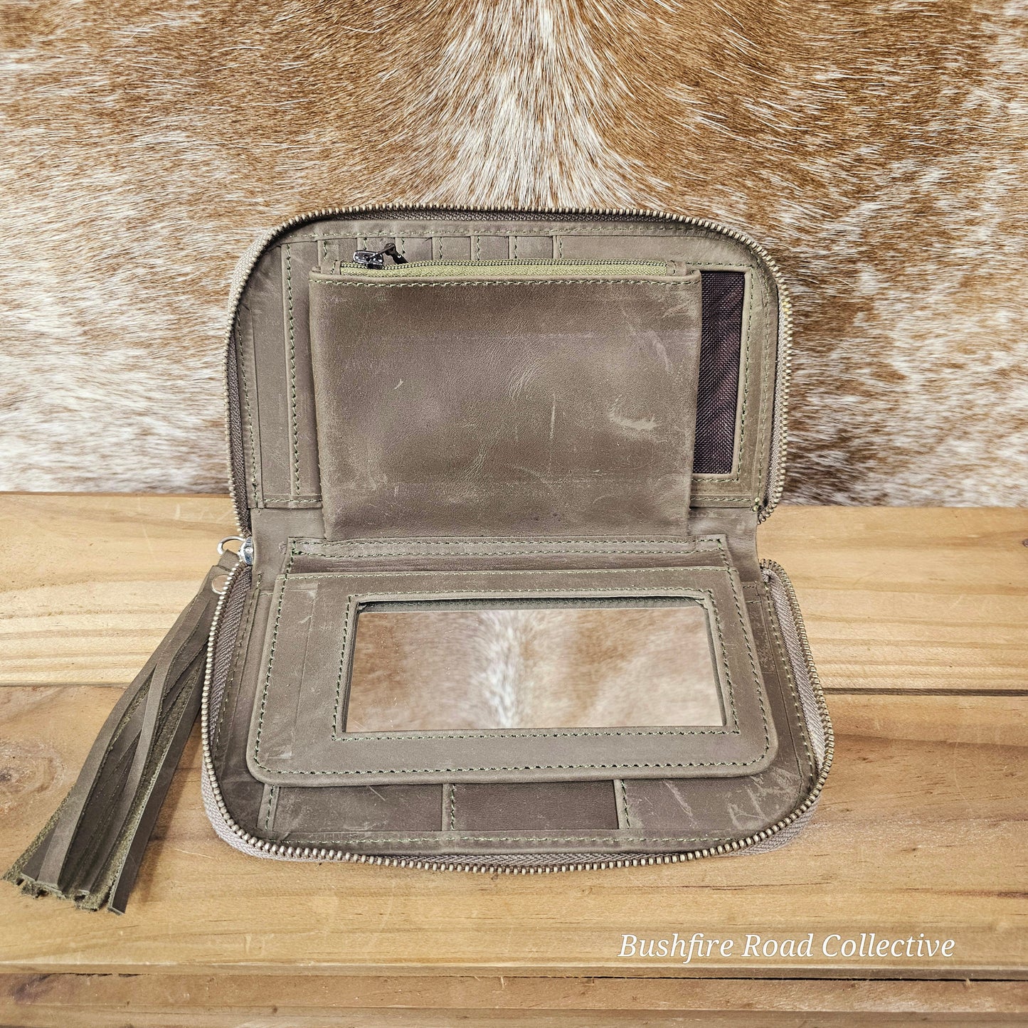 Mirrored Hide Wallet 20cm x 12cm