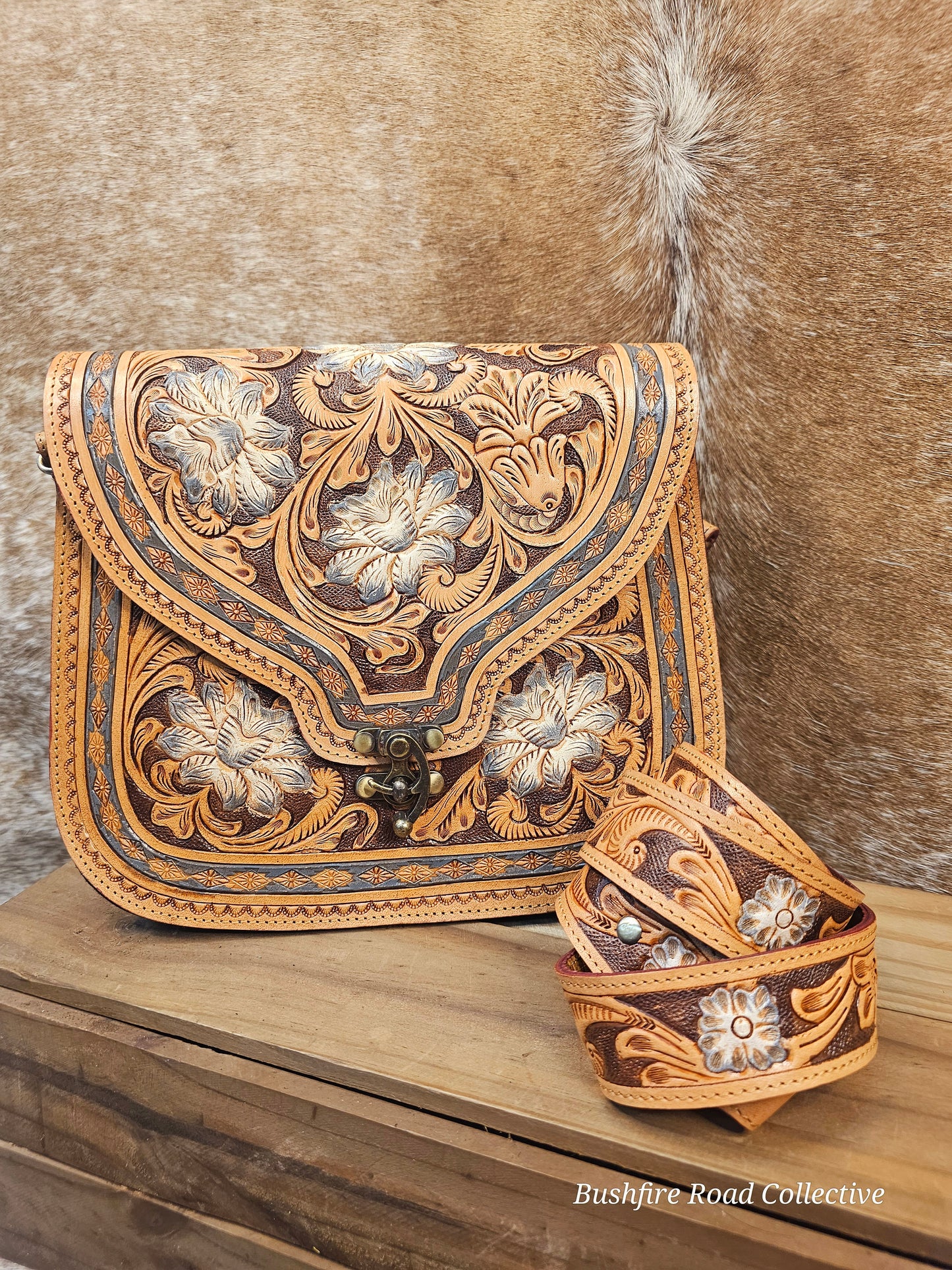 The Dakota Bloom Tooled Leather Shoulder Bag