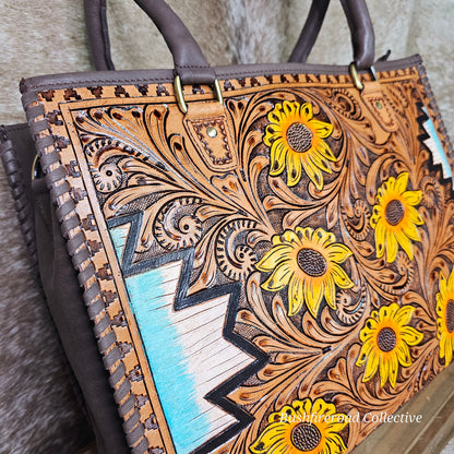 Southwest Sunflower            Large Tote/ Lap Top Bag.