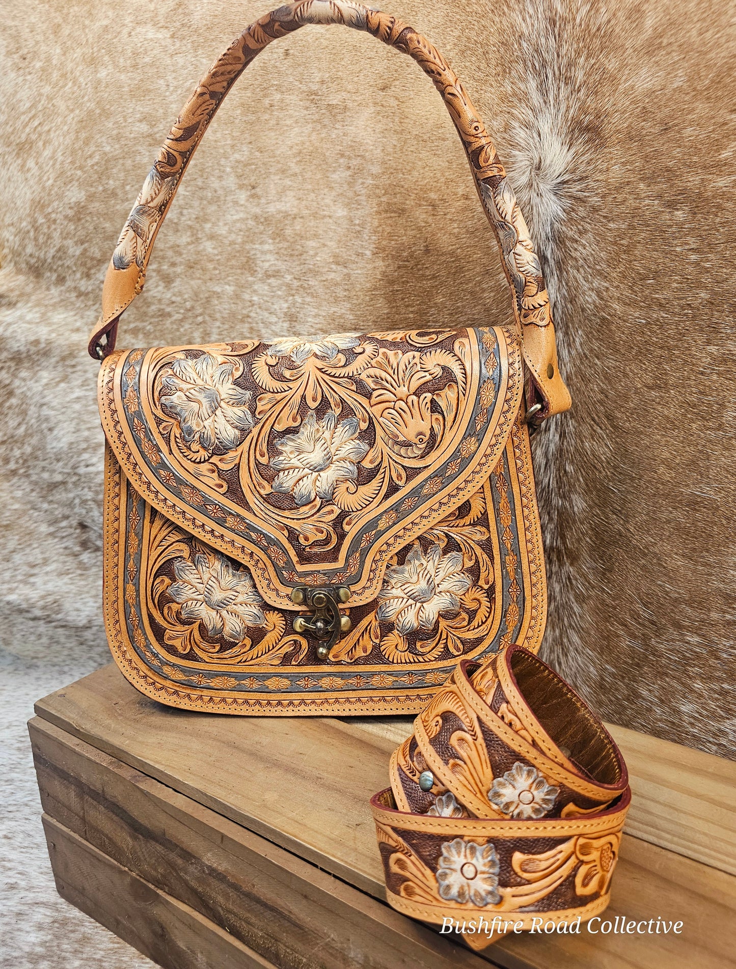 The Dakota Bloom Tooled Leather Shoulder Bag