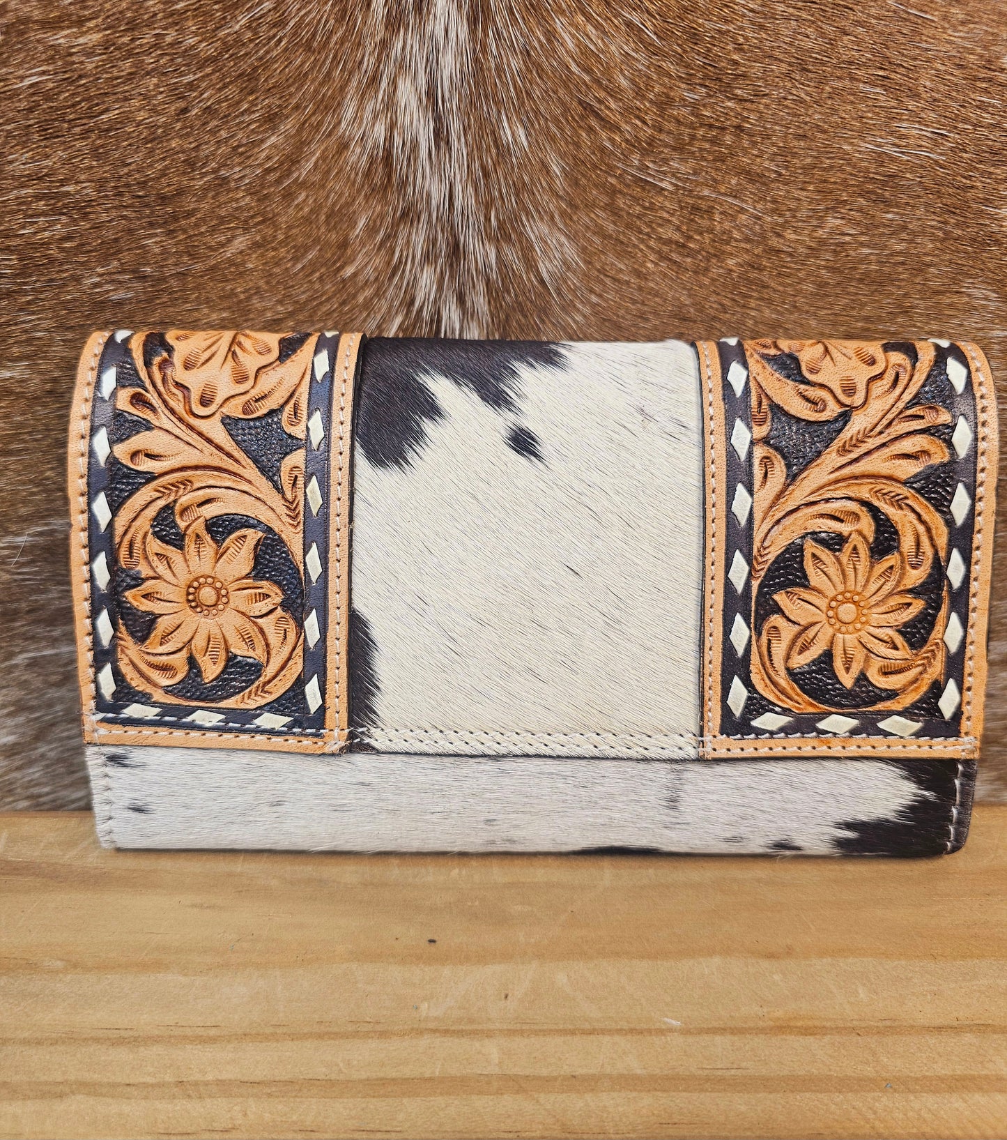 The Prairie Bloom Cowhide Wallet