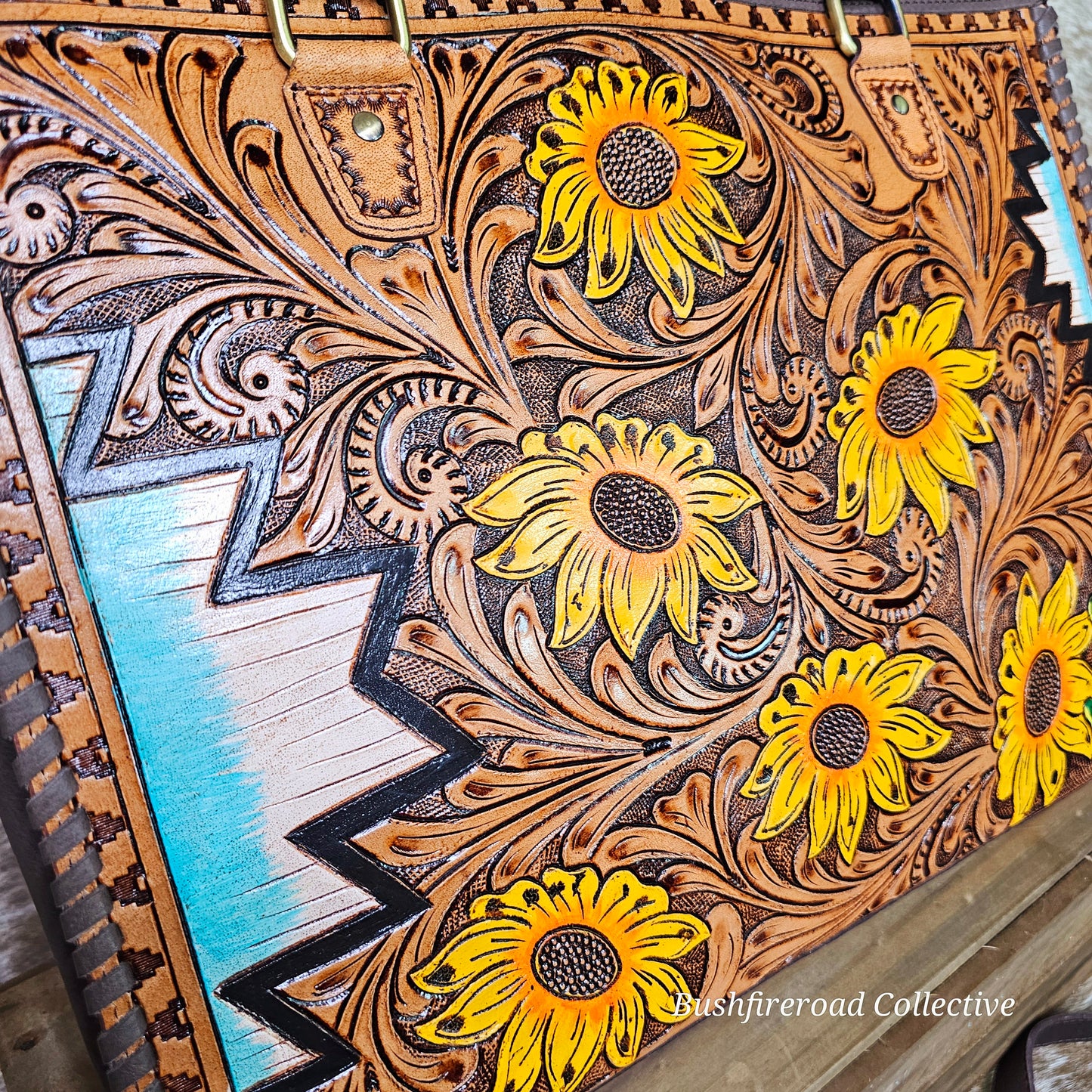 Southwest Sunflower            Large Tote/ Lap Top Bag.