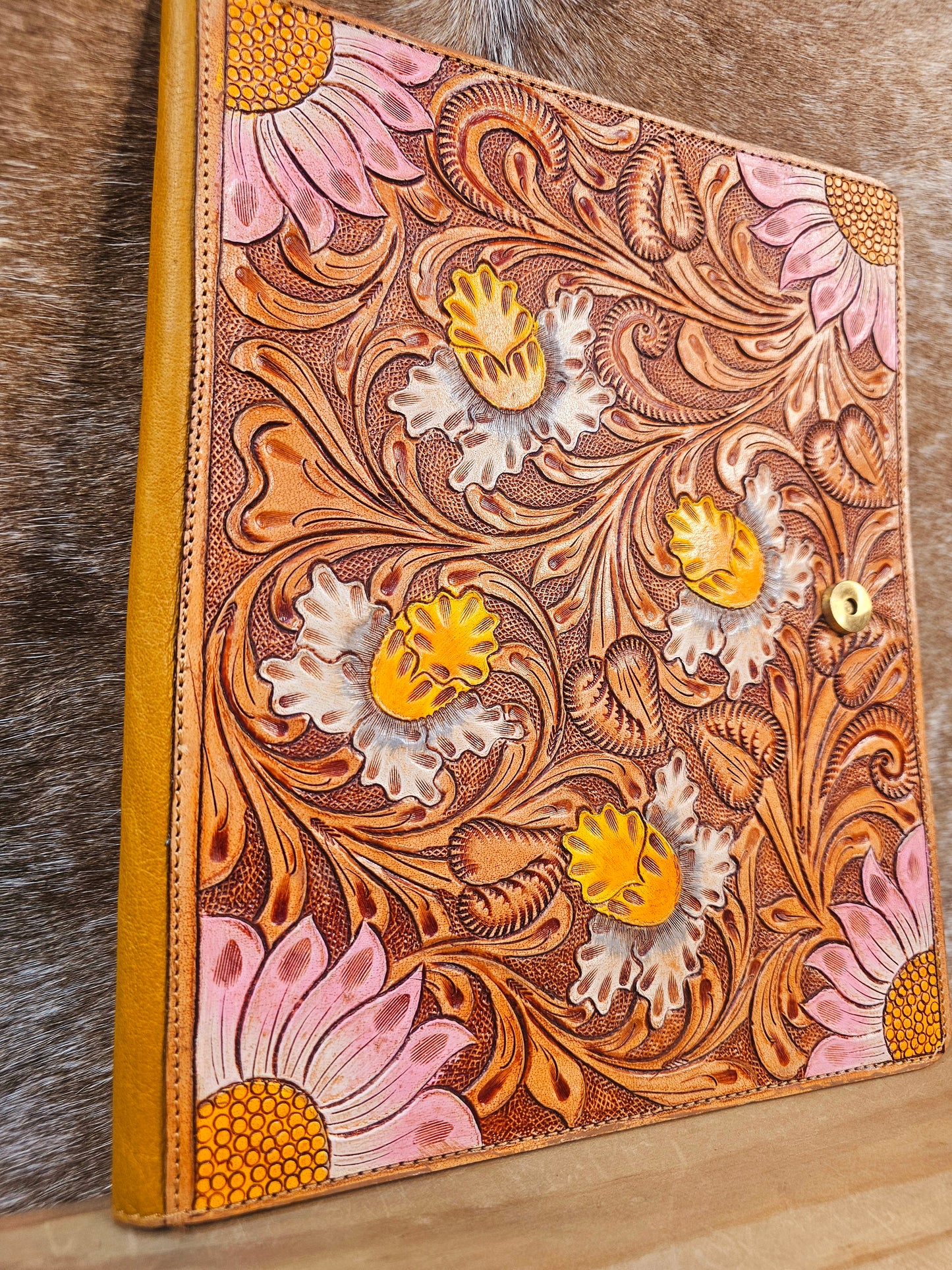 Daffodil Tooled Leather Folder
