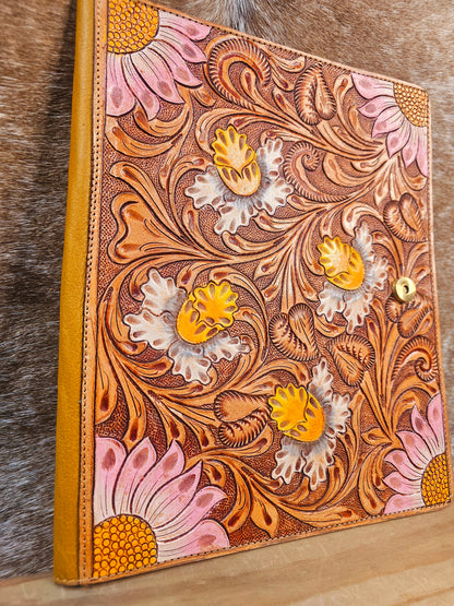 Daffodil Tooled Leather Folder