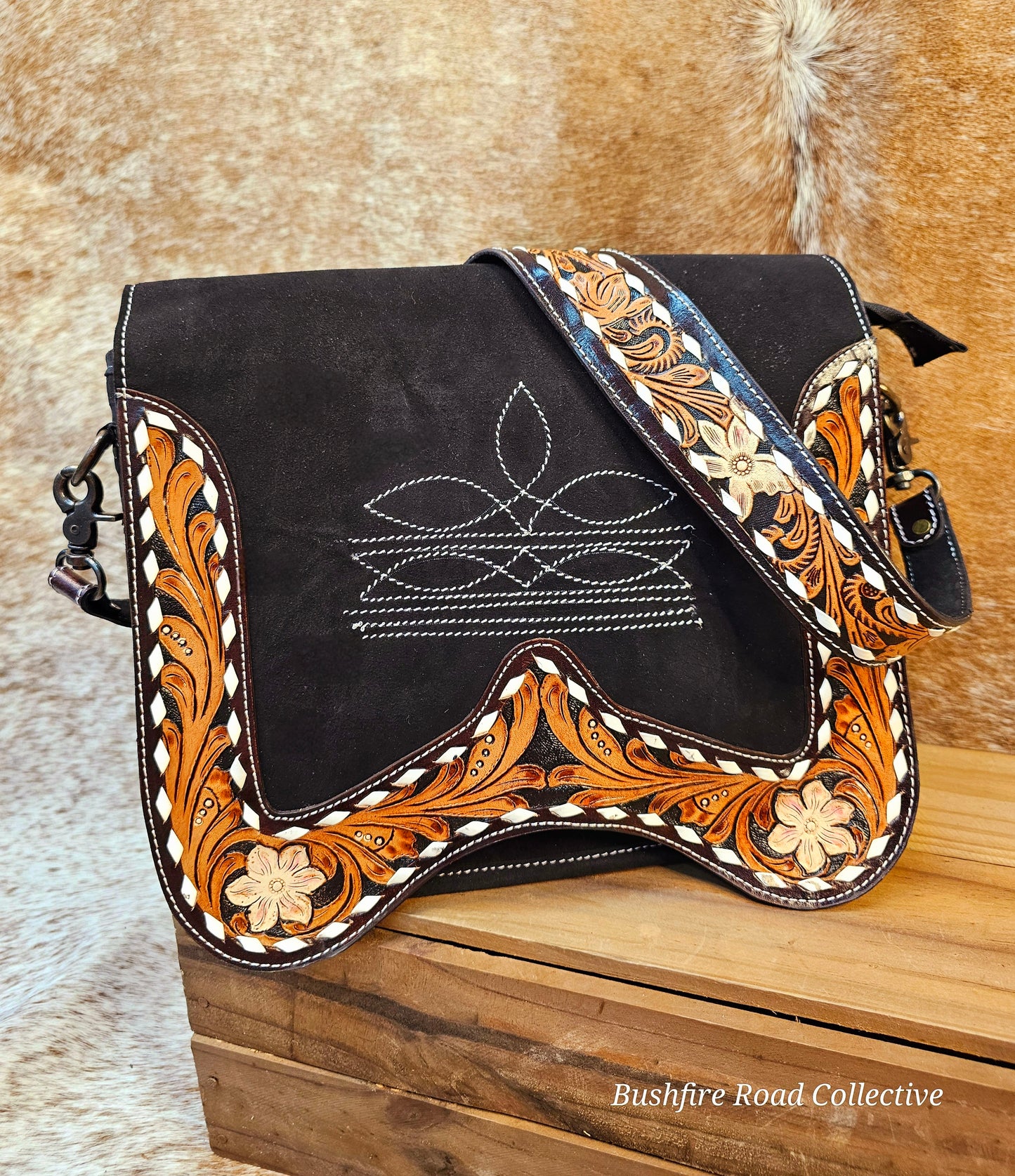 The Mesa Midnight Suede Crossbody 🖤