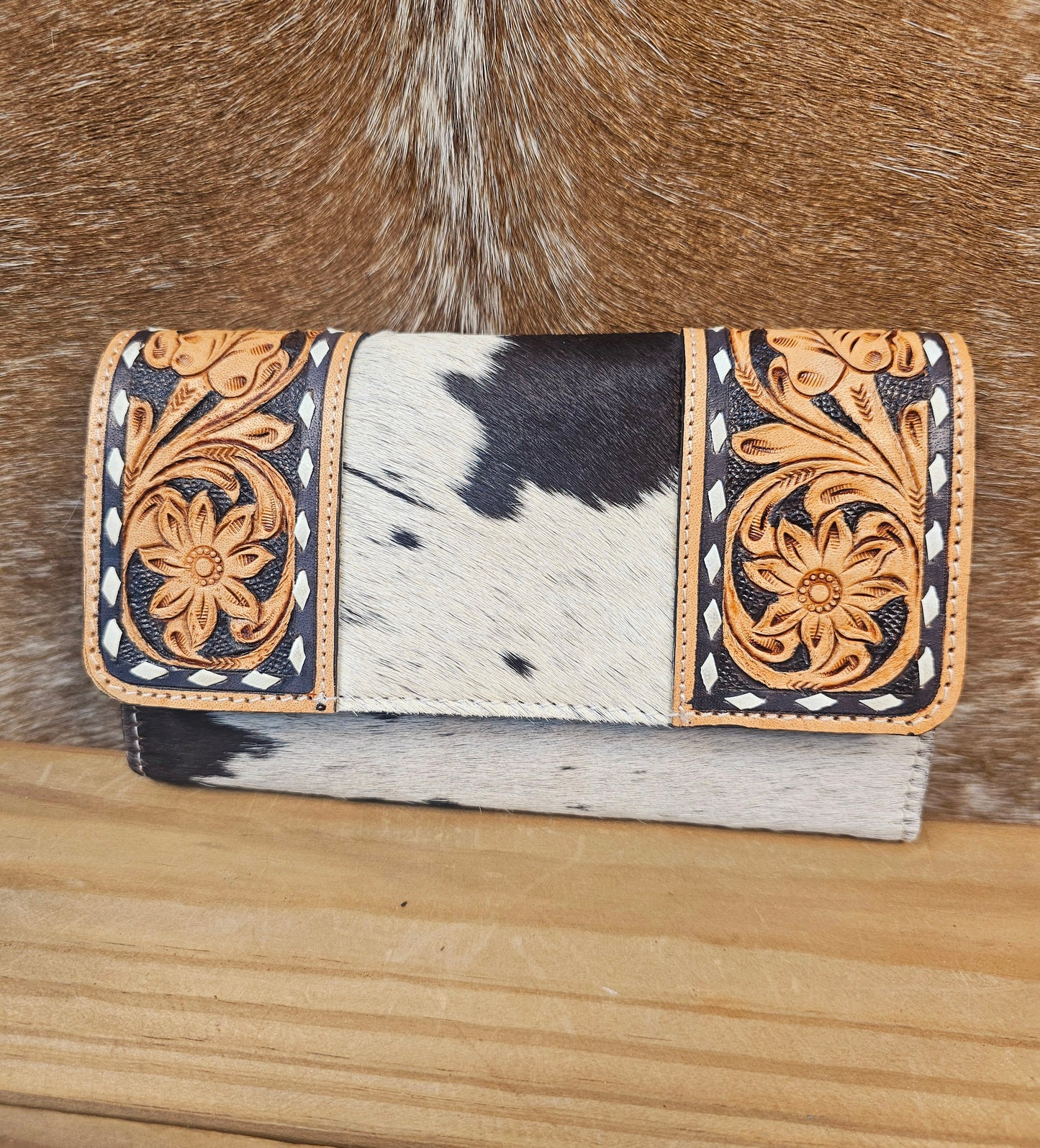 The Prairie Bloom Cowhide Wallet
