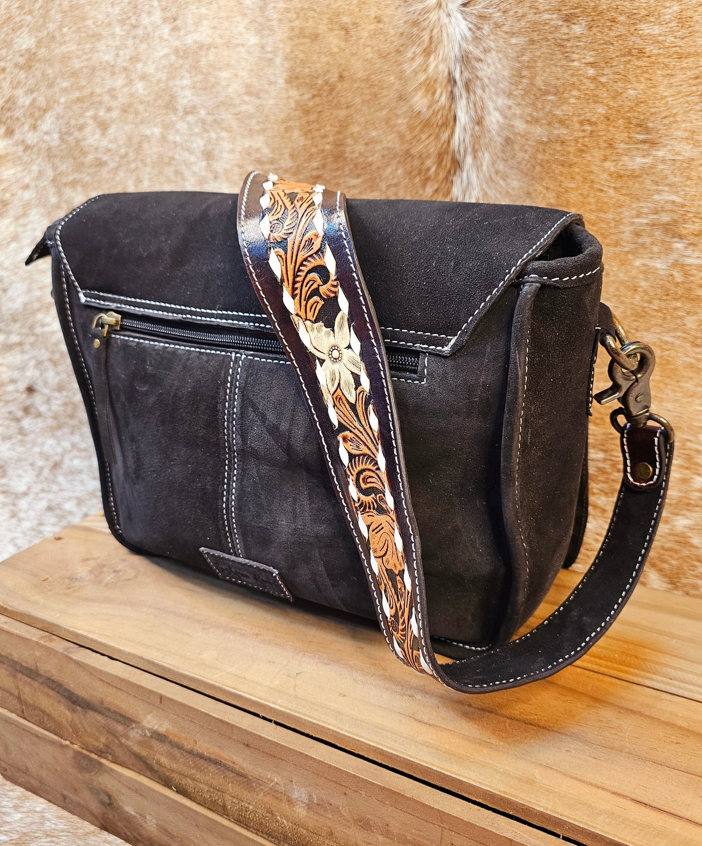 The Mesa Midnight Suede Crossbody 🖤