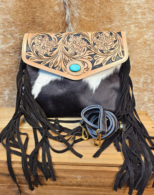 Calamity Cowhide Fringe Bag